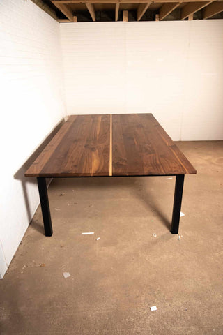 walnut ping pong table on steel base