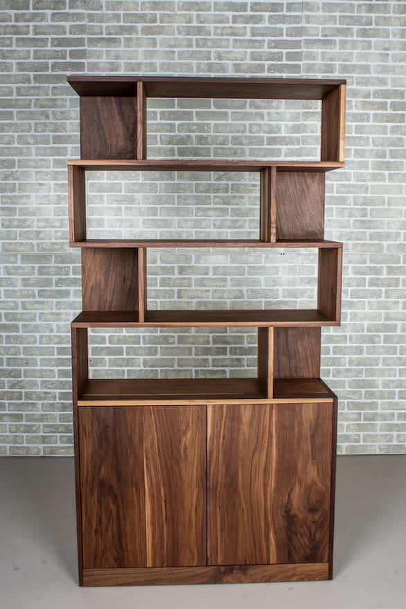 custom walnut shelving