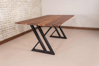 walnut table on black steel zionz legs