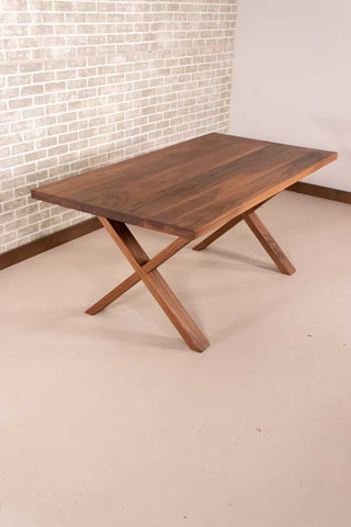 walnut table on walnut oxford legs
