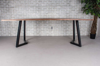 Walnut Meeting Table with Cut Out