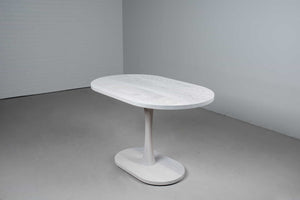 white ash racetrack pedestal table