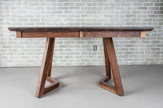 square walnut extendable table with leaves