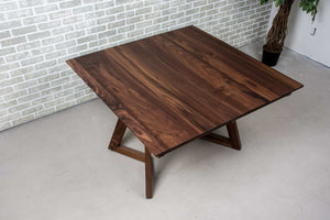 square walnut extendable table with leaves