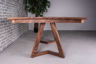 square walnut extendable table with leaves