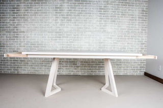white ash extendable farmhouse table
