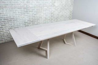 white ash extendable farmhouse table