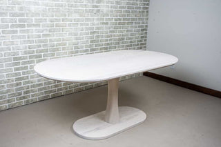White Pedestal Table on Jennings Base