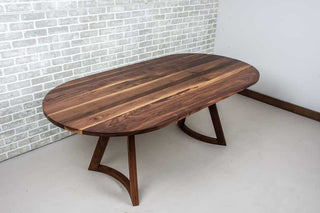 walnut mid century modern table