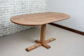 rock maple oval table in coconut