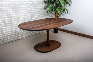 blackened walnut oval pedestal table