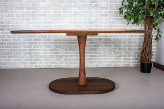blackened walnut oval pedestal table