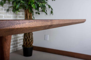 blackened walnut oval pedestal table