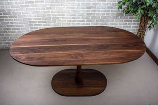 blackened walnut oval pedestal table