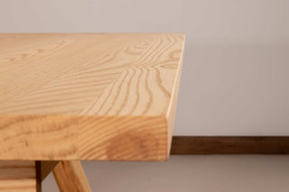 extendable table in ash with natural finish