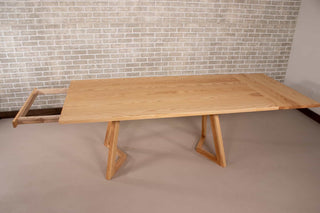 extendable table in ash with natural finish