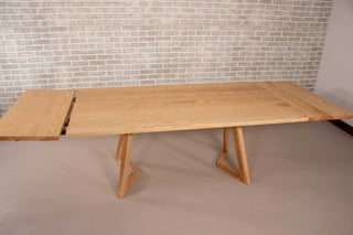 extendable table in ash with natural finish