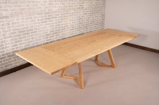 extendable table in ash with natural finish