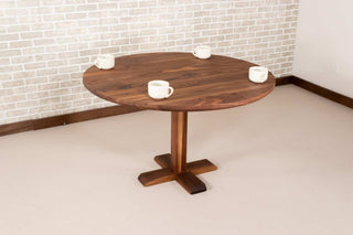 round walnut bistro table