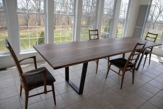long walnut conference table