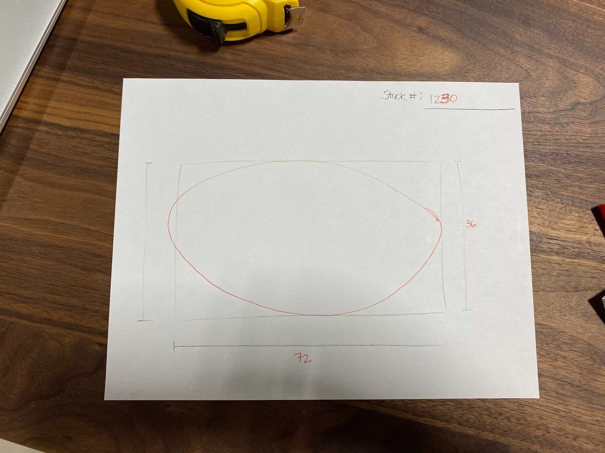 Oval Table 36 x 72 - #1230