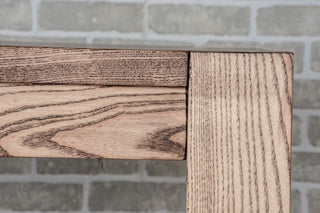 rustic ash parsons table with exposed corner post legs