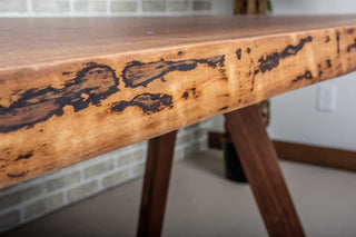 live edge walnut table on walnut legs
