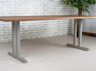 walnut dining table on nickel tuttle legs