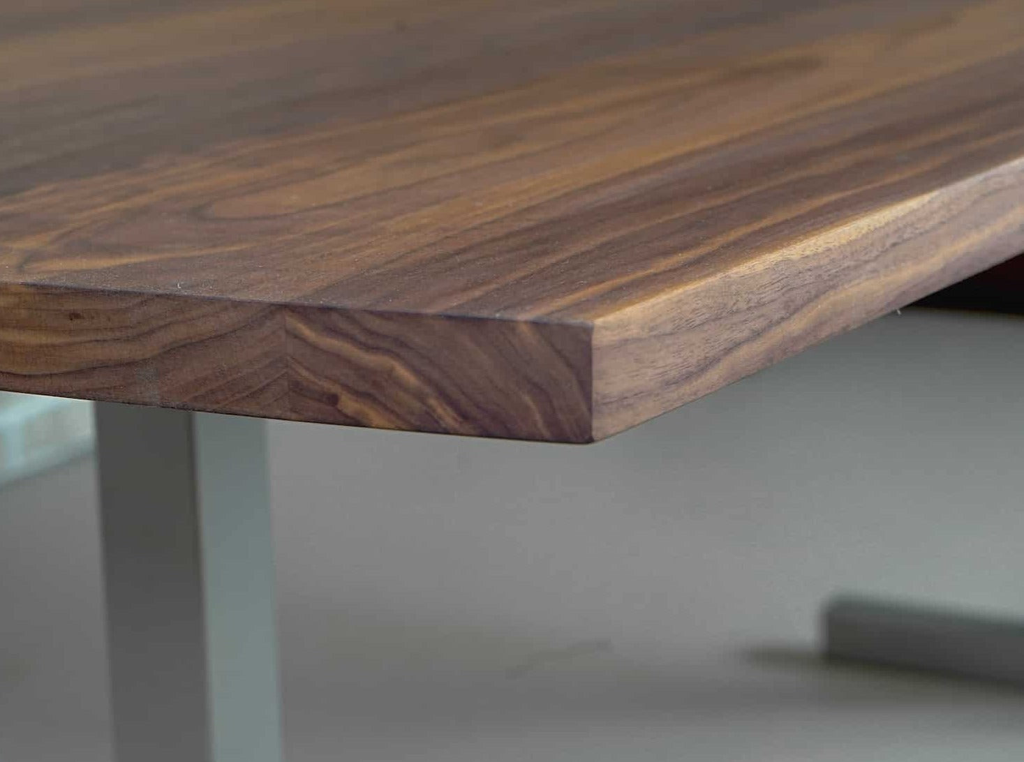 walnut dining table on nickel tuttle legs