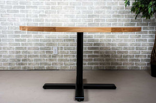 round oak table on bidwell pedestal base