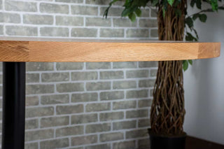 round oak table on bidwell pedestal base