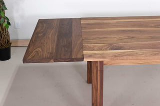 walnut parsons table with end extensions