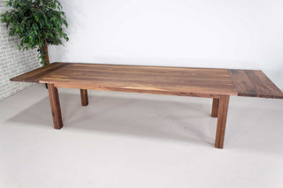 walnut parsons table with end extensions