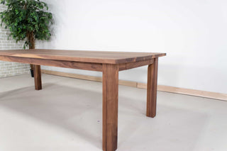 walnut parsons table with end extensions