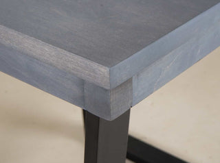 rock maple extension table finished in steel colored oil