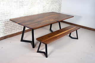 Walnut Dining Table and Bench