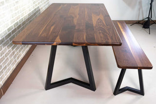 Walnut Dining Table and Bench