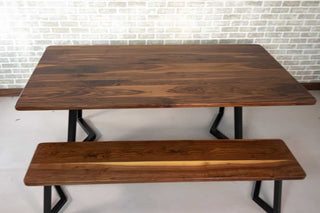 Walnut Dining Table and Bench
