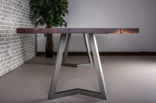 bookmatch walnut table on chandler legs