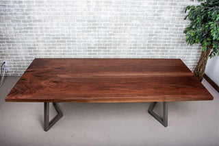 bookmatch walnut table on chandler legs