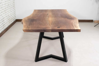 live edge walnut bookmatch table