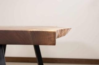 live edge walnut bookmatch table