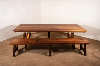 large extension table with benches