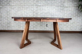 apartment size oval walnut extension table