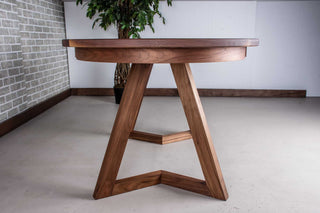 apartment size oval walnut extension table
