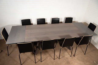 extending table in ash with bevel edge on caldwell legs