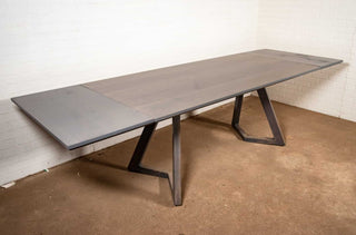 extending table in ash with bevel edge on caldwell legs