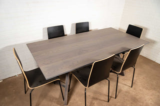 extending table in ash with bevel edge on caldwell legs
