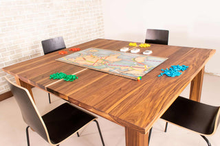 square walnut parsons table
