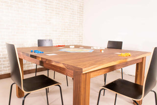 square walnut parsons table